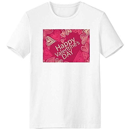 Camiseta Happy Valentine's Day Pink Heart com bolso e manga curta, Multicor, 3XL
