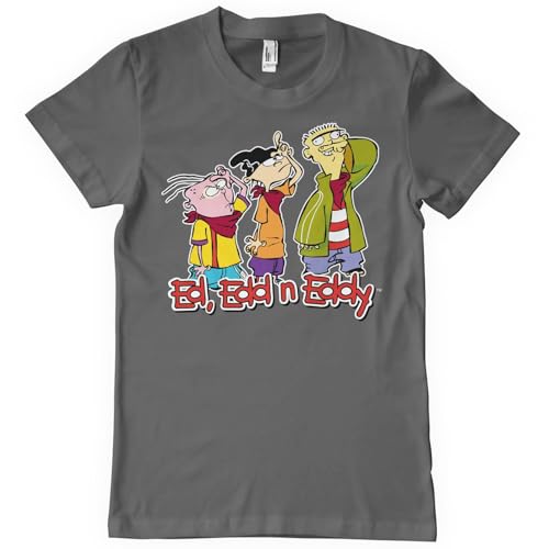 Ed, Edd n Eddy Officially Licensed Mens T-Shirt (Dark Grey), Medium