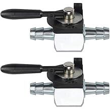 2 Packs 1/4" Fuel Shut Off Valve Fit 180 Degree Oregon 07-403 Heavy Duty Inline Cut Petcock Gas Diesel Petrol Scag 48568 Inline Shut Off Valve 1/4 Inch
