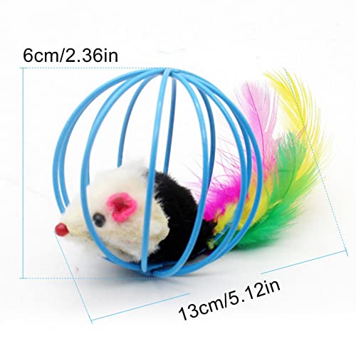 Gato Brinquedos Bolas, Arame Gaiola Bolas Rato Dentro Bolas Gato Brinquedo 6 Pçs, Camundongos Gaiola