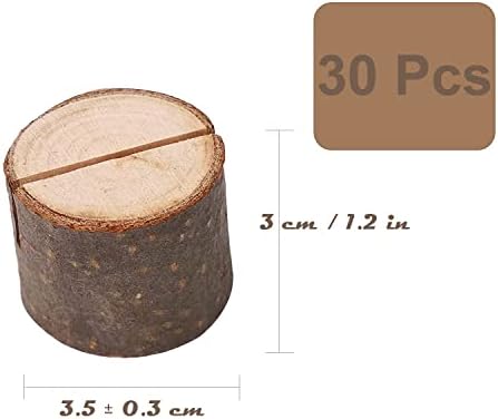 Utrowat 30pcs Wooden Card Holders,Rustic Wooden Table Number Holder,Photo Stand Holder Memo Stand Table Number,Name Card, Party Decoration,Photos,Memo,Birthdays/Wedding/Dinner/Party Table Sign (500g)