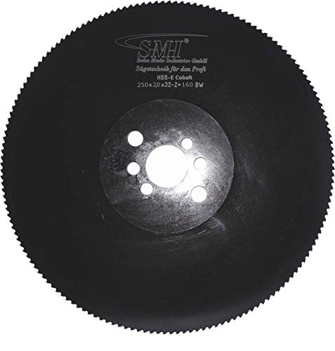 SMI Metall-Kreissägeblatt HSS-E Cobalt 250 x 2,0 x 32 mm 160 Zähne Sägeblatt Kreissägeblatt Metallsägeblatt geeignet für die Edelstahlbearbeitung Cover
