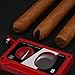 Cassette Style Cigar Cutter, Straight Cut V Cut Cigar Punch 3 in 1, Cuts Up to 60 Ring Gauge Ultralight Portable (Red/Black)