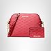 Michael Kors Jet Set Dome Crossbody With Card Case, Gold-Tone Hardware/MK Embossed Glitter/Crimson