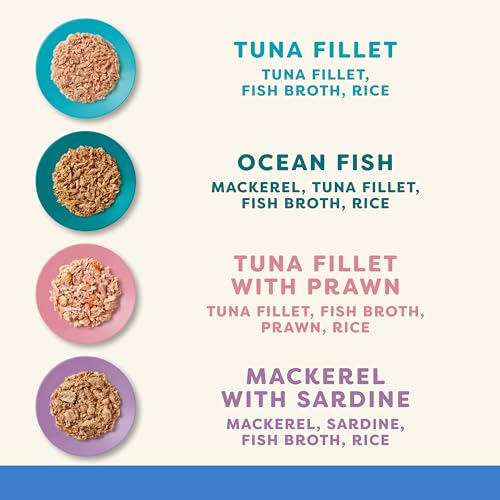 Applaws Natural Wet Cat Food, Multipack Fish Selection in Broth 70 g Tin (Pack of 12)