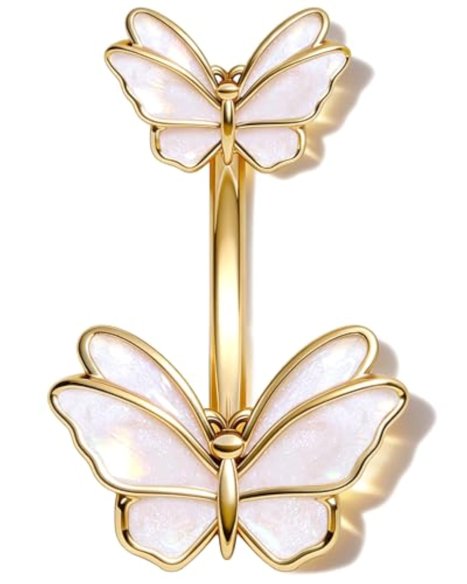 Cute Butterfly Navel Ring Belly Button Barbell, Surgical Steel