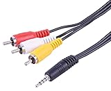 4-poliger 3,5-mm-Stecker auf 3 x Phono, 10 m