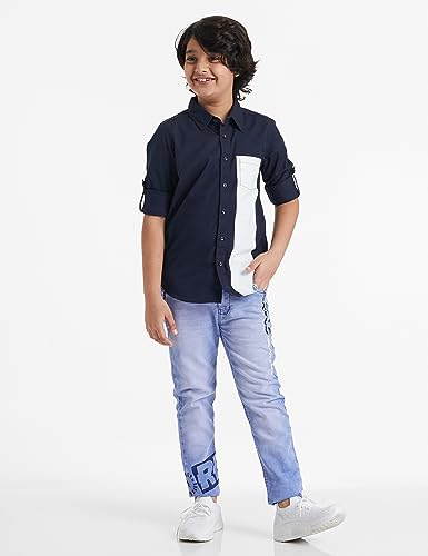 Image of Amazon Brand - Symbol Boys Cotton Solid Regular Fit Shirt