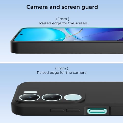 Image of A rtistque Back Cover Case for Vivo Y29 / Vivo Y19s with Camera Protection | Shockproof TPU|Stylish Protective Design|Slim Fit|Ultra Matte| Back Cover - Black