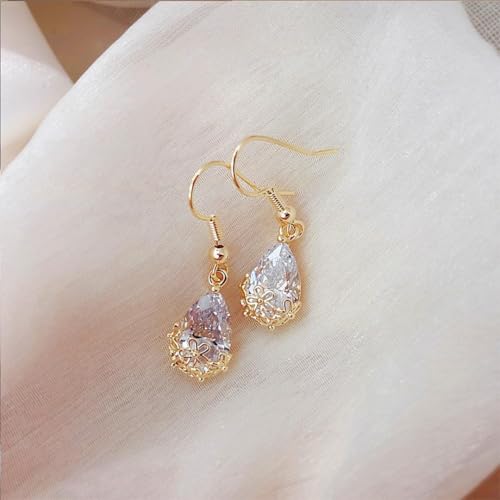 Conjunto Feminino Versátil Cristal Brinco + Colar em Cristais Naturais e Cobre - RainDrop + Bolsa de