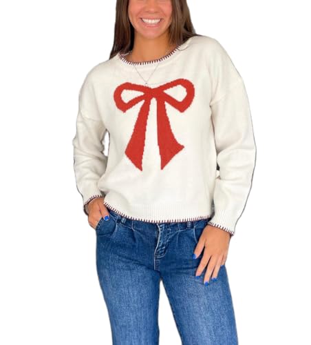 Image of SOOKABEILA Women Y2K Graphic Sweater Top Long Sleeve Knit Print Pullover Oversized Loose Aesthetic Fall Sweatshirt