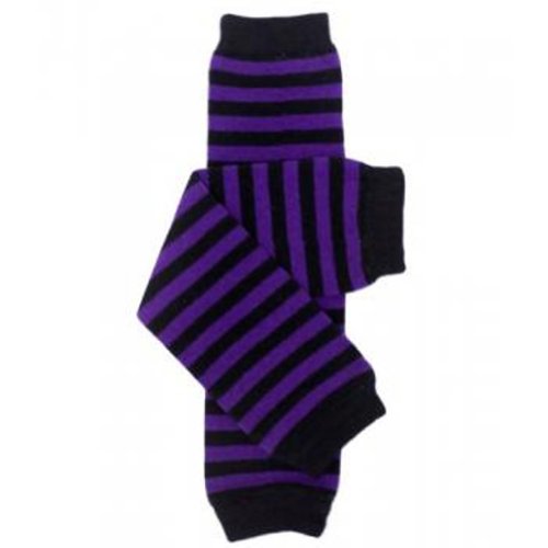 My Little Legs purple and black witch stripe baby leg warmers for girls or toddlers