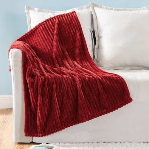 MIULEE Christmas Burgundy Red Fleece Throw Blanket for Couch 30"x40"