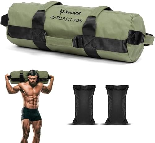 Yes4All Sandbags for Working Out, Adjustable Sand Bags for Weight...