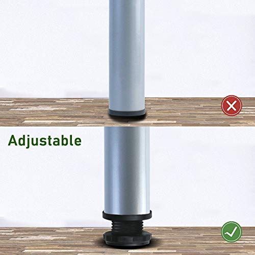 QLLY 28 inch Adjustable Metal Desk Legs, Office Table Furniture Leg Set, Set of 4 (Grey)