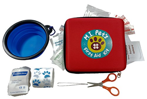 M.I. Pet's - 76 Piece Pet First Aid Kit with a Collapsible Food