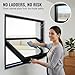 360° Rotating Aluminum Pivot Window, Clear Tempered Glass Basement Windows for Shed & Garage, Black Replacement Ventilation Window, Flush Mount Sliding Window Alternative(23x20in)