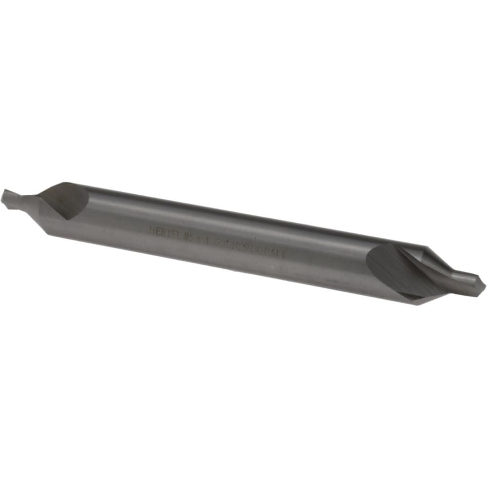 Hertel Combo Drill & Countersink, #5, Cobalt, 7/16" Body Diameter, 3/16" Point Diameter, Bright Polished Finish, 118° Angle, 4" Overall Length