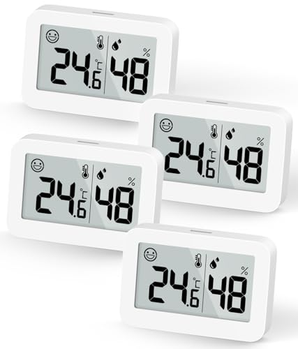 DOOMAY Mini Innenthermometer, Feuchtigkeitsmessgerät mit Celsius (℃), Luftfeuchtigkeitsmesser, digitaler Temperaturmonitor für Gewächshaus,...