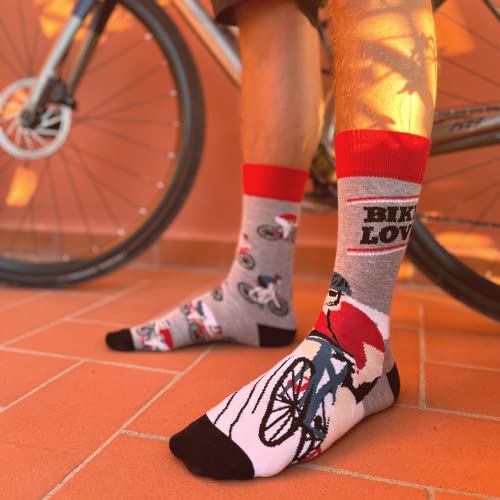 Cyclist Socks Men Cotton Funny Gifts Colourful Mens Walking Sock Bicycle Accessories Bicycles 7.5-11.53