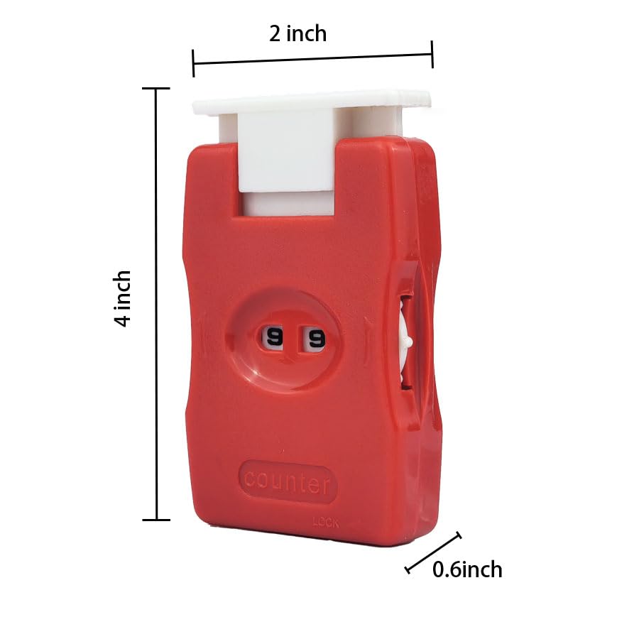 Image of 2 Pieces Knitting Counters, Knitting Needle Marking Tool, Plastic Knitting Stitch Counter, Crochet Yarn Row Counter Red