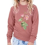 Cute Rose Kids' Raglan Sweatshirt - Cute Pastel Sponge Fleece Sweatshirt - Themed Sweatshirt - Mauve