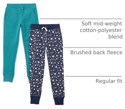 Image of Amazon Essentials Girls and Toddlers' Sweatpants with Elastic Waist and Drawstring, Multipacks