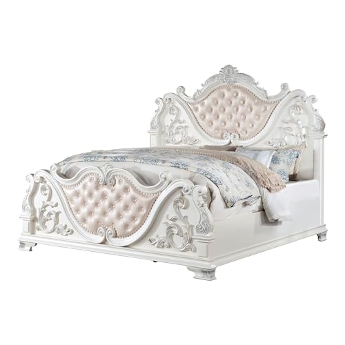 Furniture of America Clairibel Traditional Wood Eastern King-Size Bed with