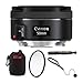 Canon EF 50mm f/1.8 STM Standard Prime Lens with Essentials Bundle Including: 49mm UV Filter, Padded Lens Pouch, Lens Cap Keeper, and Lens Cleaning Pen