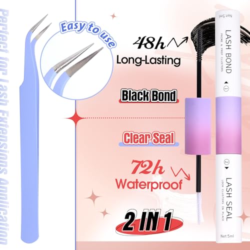 Wispy Lash Extension Kit 180Pcs Natural Cluster Lashes DIY Eyelash Extension Kit Fluffy C Curl Individual Lashes with Lash Bond and Seal and Lash Tweezers Lashes Individual Cluster - Image 4
