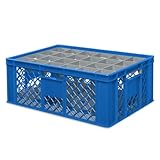 BRB Gläserkiste 600x400 mm für 15, 24, 33 oder 40 Gläser, farbig (Blau, für 24 Gläser Ø 87 mm, Glashöhe max 205 mm)