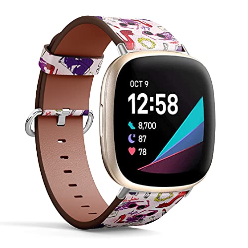Mingdao MINGDAO-W-VERSA3-A0956 Compatible With Fitbit Fitbit Sense / Versa 3 Patterned Leather Replacement Band thumb #1