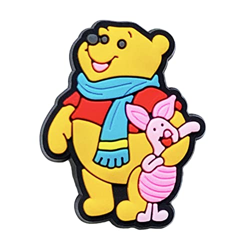 EGEKTBH Pooh Bear Shoe Charms, Shoe Decoration Charms for Croc, Durable Waterproof Cartoon Bracelet Wristband Accessories, Birthday, Party, Gifts for Teens, Boys, Girls