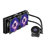 Cooler Master MasterLiquid ML240L RGB Close-Loop CPU Liquid Cooler, 240mm Radiator, Dual Chamber RGB Pump, Dual MF120R RGB Fans, RGB Lighting for AMD Ryzen/Intel LGA1200/1151