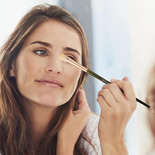 Tmay Concealer Brush,Synthetic Fibre Small Makeup Brush Half-Fan Shape | Foundation Brush Contouring Eye Nose Brush Bevel Makeup Tools Thickened Aluminum Tube Handle #TOP1