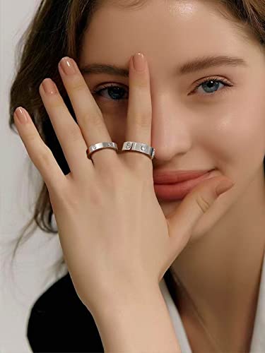 Focalook Cubic Zirconia Wedding Engagement Rings For Women Ladies Love Friendship Eternity Band Ring 4Mm Size 8 #TOP1