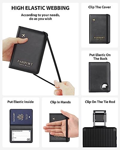 Image of Stouchi Passport Holder, Black-Gilded, Fashion Simple Multiple