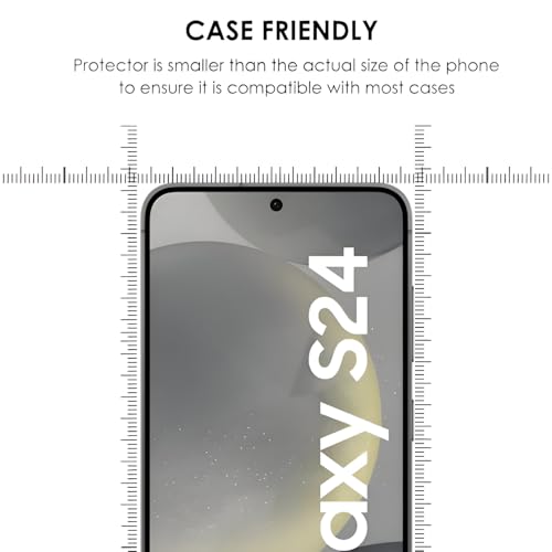 Image of Tempered Glass Screen Protector Guard Compatible For Samsung Galaxy S24 5G (Black) Edge To Edge Coverage With Easy Installation Kit