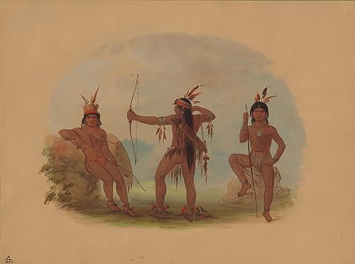 Tableau Trois Indiens Woyaway de George Catlin en impression d'art premium