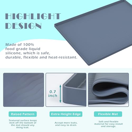 Image of URMONA Waterproof Silicone Under Sink Mat 37'' x 22'' Shelf Liner for Kitchen and Bathroom, Cabinet and Counter Protector, Storage and Organizers, Litter Mat, Pet Cat Puppy Essentials(Black)