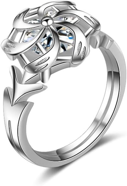 Anime Rings Elven Princess Galadriel Nenya 925 Sterling Silver Ring for Women Cosplay Ring Jewellery Prop