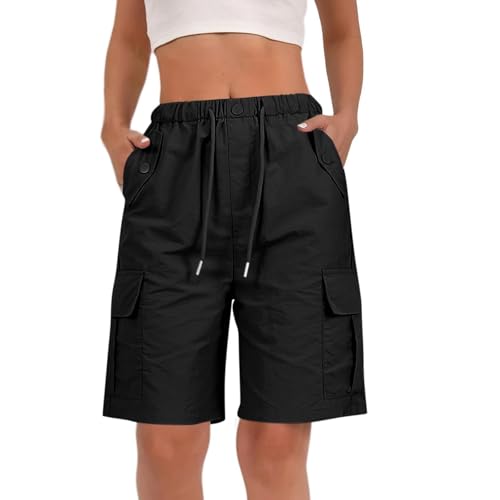 Generisch - Generisch Short cargo pour femme - Short militaire - Multi poches - Pantalon de sport d'été - Pantalon de jogging - Pantalon de travail - Bermuda - Short de randonnée - Vêtement d'été, Noir , XL