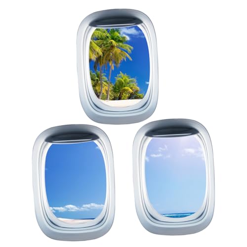 OSALADI 3piezas Pegatinas De Ventana Simuladas Para Decoración De Paredes Ventanas De Stickers Removibles Para Dormitorio y