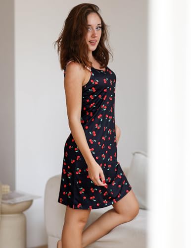 Avidlove Women Full Slips Sexy Chemise Nightgown V Neck Straight Dress Nightwear S-4XL