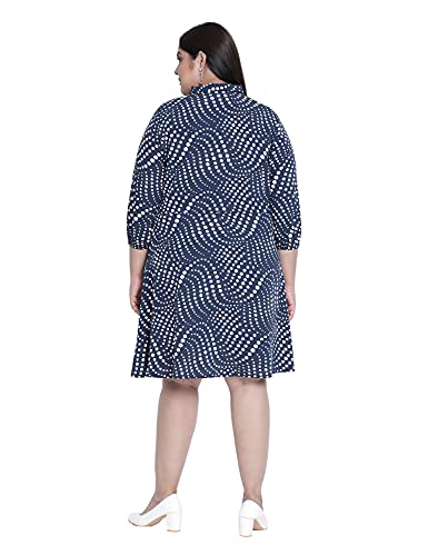 Image of oxolloxo Plus Size Printed Tie Knot Dress