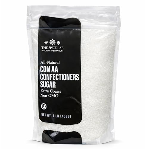 White Sparkling Sanding Sugar Crystals, (1 Lb ) Extra Coarse Grain, Add A Sweet Crunch To Baked Goods, Bright White, High Sparkle When Baked, Holds Up Under Heat, Non-Gmo, Gluten Free, Premium Quality Pure Cane Sugar No Confectioners Wax. By The Spice Lab