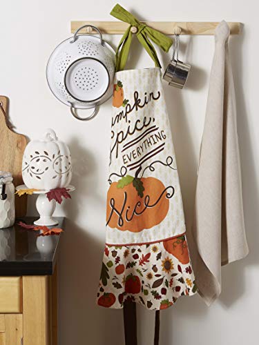 Dii Women's Fall & Thanksgiving Kitchen Apron, Adjustable Long Waist Ties, Pumpkin Spice #TOP3