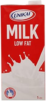 Unikai Low Fat Milk In Tetra Pack, 1 Litre (Pack Of 4)