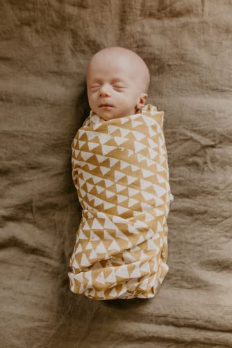 Image of Mini Wander Swaddles for Newborns Muslin Swaddle Blankets - Breathable Soft Gender Neutral Receiving Blanket Baby Essentials | 47 x 47 Cotton - (Mountains (Honey Gold))