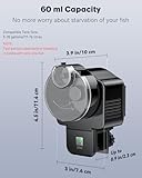 Pawfly Futterautomat für Aquarium, 60ml Automatischer Fischfutterspender mit Timer, Einstellbar Fischfutterautomat für Pellets & Streifen, Batteriebetrieben (Batterie Nicht enthalten)